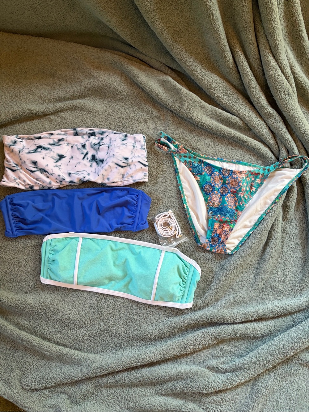 Kona Sol Mix-and-Match Bikini Tops in Teal and Royal Blue